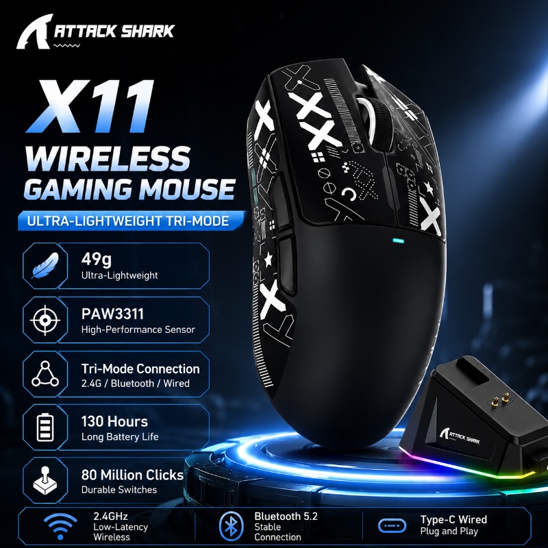 Pc Gaming X3D - ATTACK SHARK X11 Wireless Gaming Mouse
